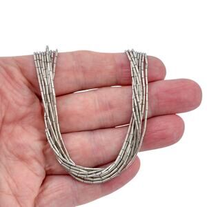 Liquid Sterling Silver 10 Strand Necklace | Sterling Silver 925 | 23.5"